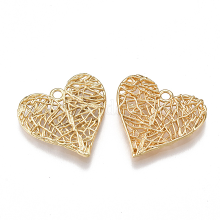 Латунные филигранные подвески X-KK-T038-25G-1