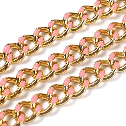 Golden Brass Enamel Curb Chain CHC-H103-07K-G-1