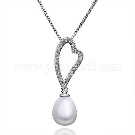 Beautiful Brass Rhinestone and Imitation Pearl Pendants for Girl Friend Best Gift KY-BB10206-1
