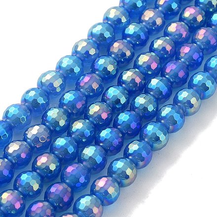 Electroplated Natural White Jade Beads Strands G-Z038-A01-01AB-1