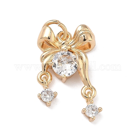 Латунные микропаве прозрачные подвески с фианитом&nbsp;KK-C168-02G-1