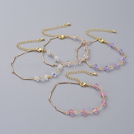 Bracelets de perles en cristal autrichien bicone BJEW-JB04806-1