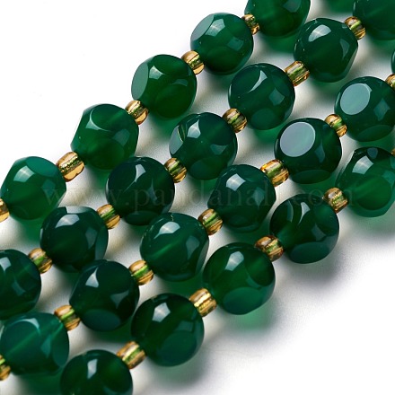 Natürlichen grünen Achat Perlen Stränge G-M367-21A-1