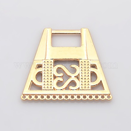 Filigree Trapezoid Plating Zinc Alloy Chandelier Components PALLOY-N0099-14RG-1