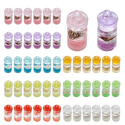 CHGCRAFT 48Pcs 8 Colors Luminous Drift Bottle Charms Conch Inside Cup Bottle Charms Mini Bottle Charm Pendants for DIY Keychain Earring Necklace Jewelry Crafts KY-CA0001-41-1