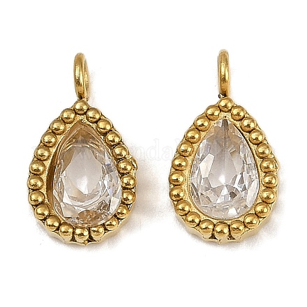 Подвески из нержавеющей стали 304 с микропаве из кубического циркония STAS-K302-01C-G-1