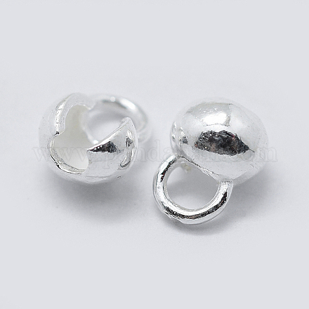 925スターリングシルバーつぶし玉カバー 銀 6.5x5x3.5mm 穴：2mmの通販