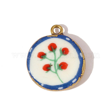 Подвески из нержавеющей стали 304 и фарфора STAS-OY005-79G-1