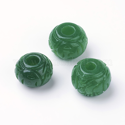 Natural Myanmar Jade/Burmese Jade European Beads G-E418-10-1