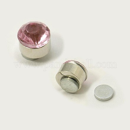 Stainless Steel Magnetic Ear Studs with Rhinestone EJEW-I054B-01-1