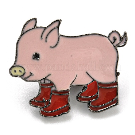 Pig in Rain Boots Enamel Pins JEWB-C021-01B-1