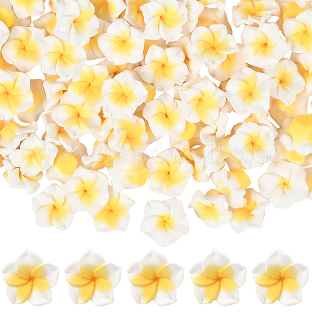 100шт полимерная глина ручной работы 3d цветок плюмерия бусины CLAY-SC0002-48C-1