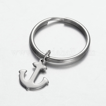 Stainless Steel Anchor Keychain KEYC-JKC00046-03-1