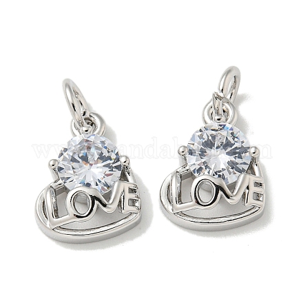 Латунные микро проложить кубического циркония подвески KK-K378-02P-1