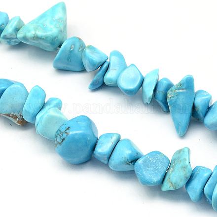 Teintes turquoise synthétique brins pierre de perles G-R192-B24-1