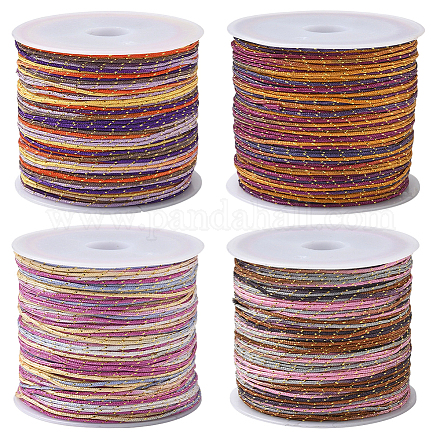 4 рулон 4-цветного сегментно окрашенного круглого нейлонового шнура с китайским узлом WCOR-SC0001-02B-1