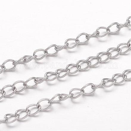 304 Stainless Steel Curb Chains CHS-K004-11P-0.8mm-1