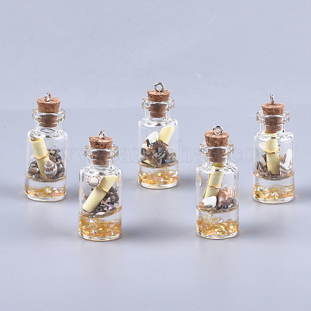 Decorazioni pendenti in vetro per bottiglie di auguri GLAA-S181-02E-1