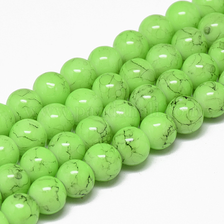 Spray Painted Glass Bead Strands GLAD-S075-16mm-23-1