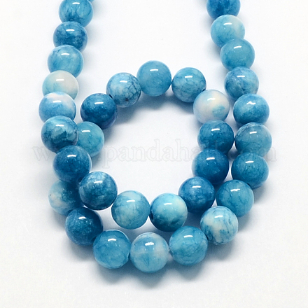 Natural Dyed White Jade Gemstone Bead Strands X-G-R271-8mm-XP15-1
