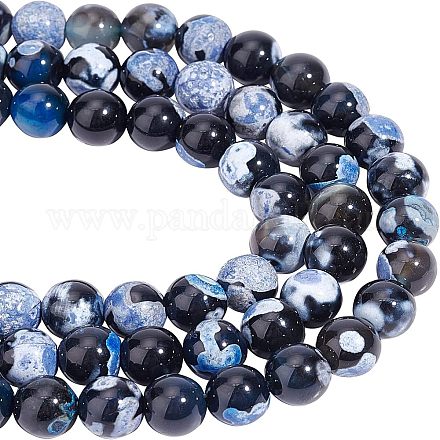 3 нити натуральных огненных агатов с трещинками G-NB0003-46-1