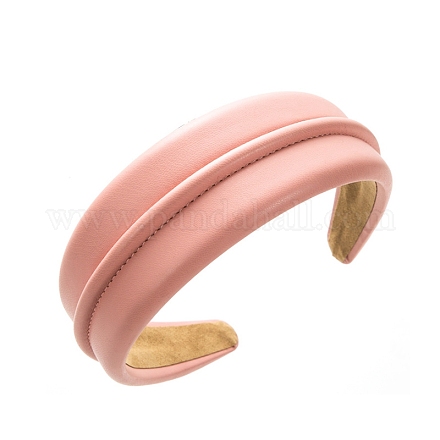 Solid Color Imitation Leather Hair Bands PW-WG32312-01-1