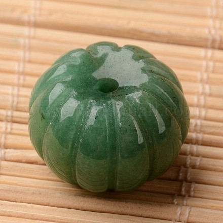 Pumpkin Natural Green Aventurine Beads G-F270-23A-1