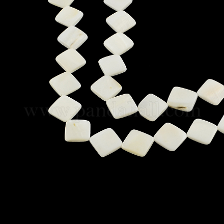 Fili di perle di conchiglia naturale rombo SSHEL-F290-08A-1