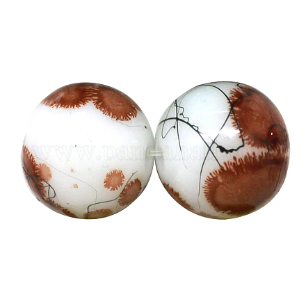 Chapelets de perles en verre drawbench peint DGLA-S106-8mm-AD29-1