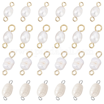 Nbeads 40 Uds 4 estilo perlas cultivadas naturales de agua dulce enlaces conectores FIND-NB0002-11-1