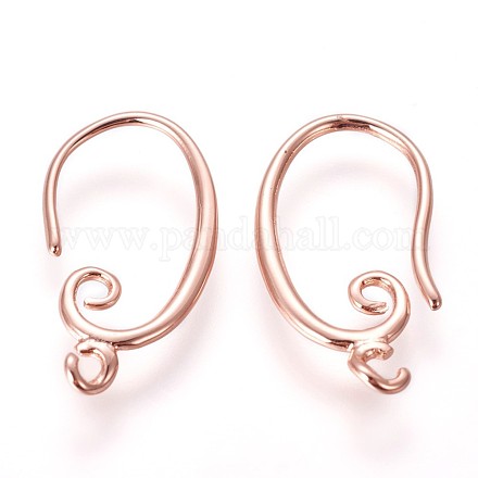 Brass Earring Hooks KK-L177-27RG-1