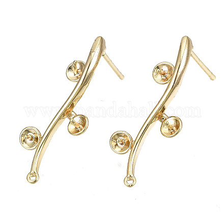 Brass Stud Earring Findings X-KK-T062-66G-A-NF-1