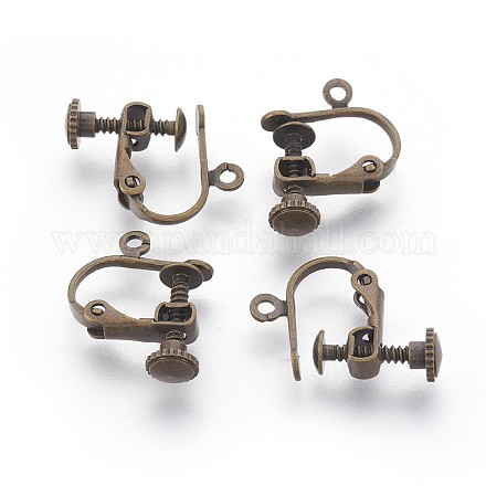 Racking Plated Brass Clip-on Earring Findings KK-P169-01AB-1