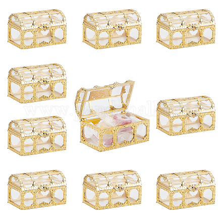 GORGECRAFT 10Pcs Candy Boxes Plastic Treasure Chest Wedding Favor Boxes Chocolate Wrap Gift Wedding Favor Gift Chests for Wedding Christmas Birthday Party Decorating Ornament Container CON-GF0001-04A-1