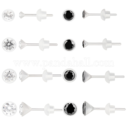 16 пара серег-гвоздиков из смолы с микропаве из кубического циркония в 8 стилях EJEW-BBC0001-82-1