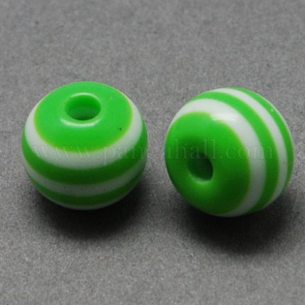 Round Striped Resin Beads RESI-R158-12mm-04-1