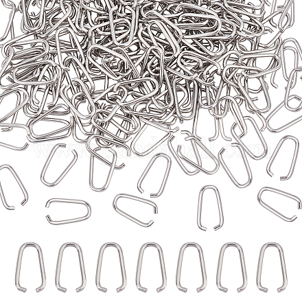 Unicraftale circa 200 pz anello di collegamento ovale connettori in acciaio inossidabile da 18 mm ciondolo con cornice cava collegamento per creazione di gioielli collana braccialetto STAS-UN0040-15-1