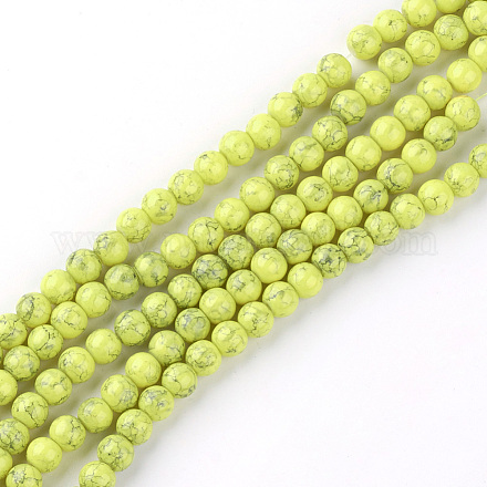 Spray Painted Glass Bead Strands GLAD-S075-8mm-67-1