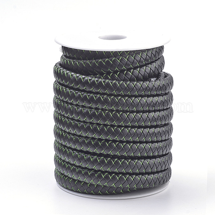 Flat Microfiber PU Leather Braided Cords WL-R008-12x6-03-1