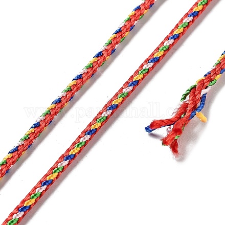 Пятицветный плетеный шнур из полиэстера для ювелирных изделий OCOR-G015-05C-01-1