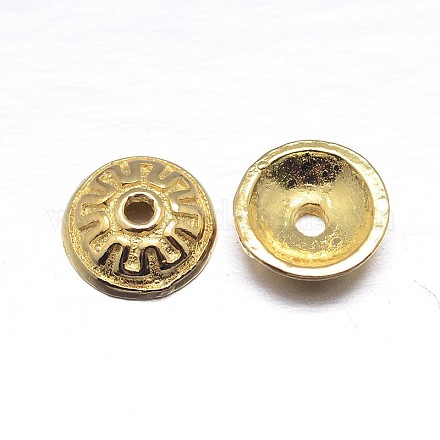 Real Gold Plated Apetalous Sterling Silver Bead Caps STER-M100-25-1