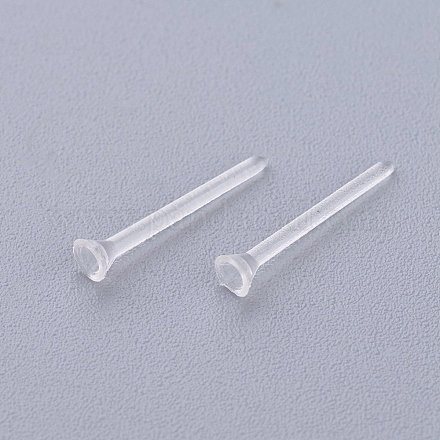 プラスチックスタッドピアスパーツ  透明  2mm  ピン：0.7mm  約1500個/袋 KY-G006-02-2m-1