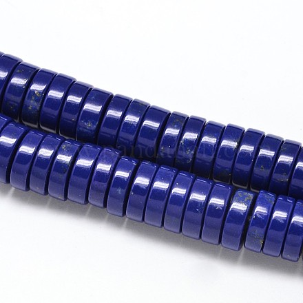 Flat Round/Disc Lapis Lazuli Beads Strands G-N0140-02-10x4mm-1