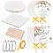 DIY Hand Held Parlor Fans Making Kit, Including Chinese Art Paper, Wooden Flat Craft Sticks, Polyester Ribbon, Double Sided Adhesive Tapes, Mixed Color