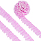 8 Yard Polyester Pleated Lace Ribbon, Wave Edge Lace Trim, Clothes Accessories, Orchid, 1-5/8 inch(40mm)