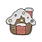 Christmas Theme Zinc Alloy Enamel Pin Brooch for Backpack Clothes, House, 25x27.5mm