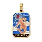 Ion Plating(IP) 304 Stainless Steel Enamel Pendants, Real 18K Gold Plated, Tarot Charm, Sun, 32x19.5x2mm, Hole: 7.5x4mm