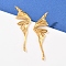 304 Stainless Steel Butterfly Wing Stud Earrings, Ion Plating(IP), Left and Right, Real 18K Gold Plated, 51x15.5mm