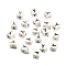 20Pcs Porcelain Beads, Square with Letter, Letter Y, 8.5x8.5x8.5mm, Hole: 1.6mm