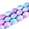 Spray Painted Synthetic Turquoise Beads Strands, Oval, Two Tone, Medium Orchid, 15~15.5x11.5~12mm, Hole: 1mm, about 25pcs/strand, 14.76~14.96''(37.5~38cm)
